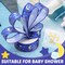 1.5'' 10 Yards Twinkle Twinkle Little Star Baby Shower Ribbon Moon and Star Baby Shower Decorations Gold and Blue Satin Ribbon for Wreath Crafts Cake Birthday Party Wedding Gift Wrapping